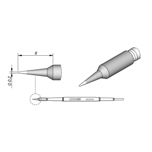 C210009 JBC Tools Soldering Conical Cartridge Tip 0.2mm x 6mm