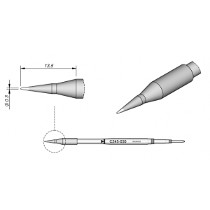 C245-030 (0.3mm x 13.5mm) JBC Tools Conical Soldering Cartridge