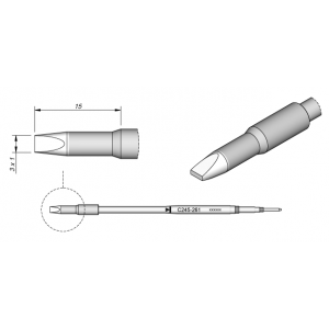 C245-261 (3.0x1.0mm x 15mm) JBC Tools Chisel Soldering Cartridge