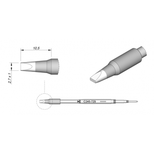 C245-729 (2.7x1mm x 10.5mm) JBC Tools Chisel Soldering Cartridge