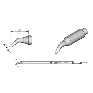 C245-804 (1.0mm x 9.5mm) JBC Tools Bent Soldering Cartridge