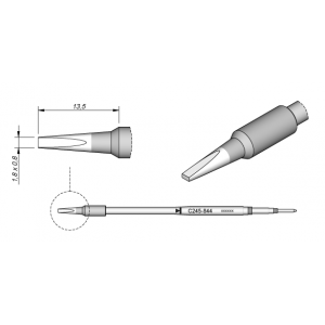 C245-844 (1.8x0.8mm x 13.5mm) JBC Tools Chisel Soldering Cartridge 20mm Longer than the C245-944