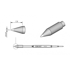 C245-937 (0.6mm x 7.5mm) JBC Tools Conical Extended Life Cartridge