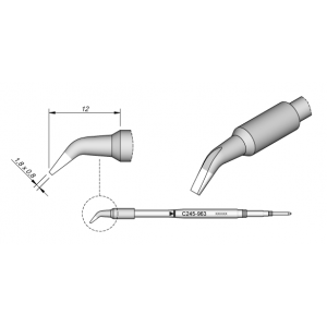 C245-963 (1.8mm X 0.8mm) JBC Tools Bent Soldering Cartridge