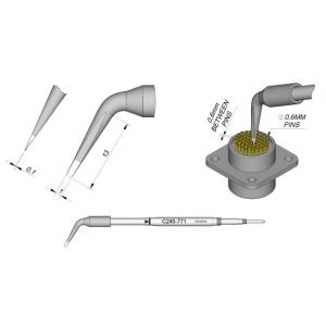 C245-771 (1.0mm x 0.1mm) JBC Tools Bent Soldering Cartridge